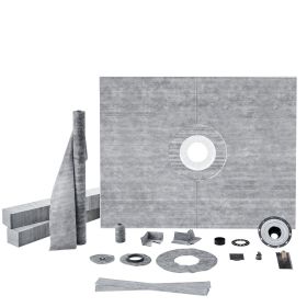 VEVOR Shower Curb Kit, 60"x48" Shower Pan Kit with 2" ABS Central Flange, Waterproof Membrane, Stainless Steel Grate VEVOR Shower Curb Kit, 60"x48" Shower Pan Kit with 2" ABS Central Flange, Waterproof Membrane, Stainless Steel Grate